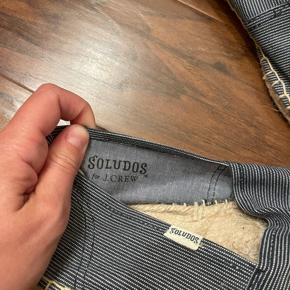 Soludos for J.Crew Blue Striped Espadrilles Size 11 - Picture 2 of 5